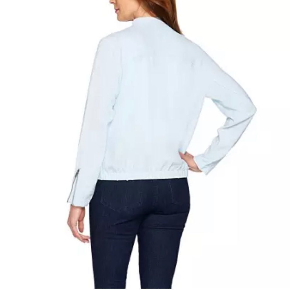 Lisa Rinna Zip Front Textured Bomber Jacket - Picture 2 of 7